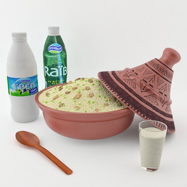 couscous mesfouf 3D Модель .c4d .max .obj .3ds .fbx .stl .blend 