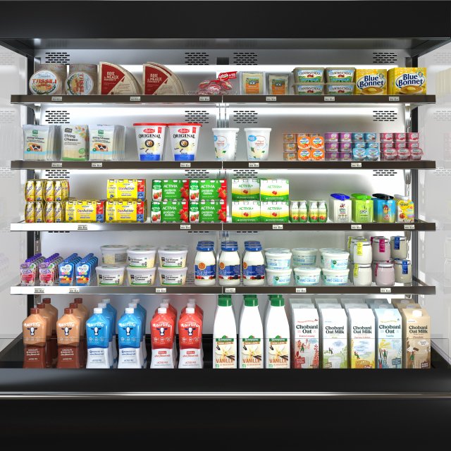 Dairy showcase 3D Model .c4d .max .obj .3ds .fbx .stl .blend 