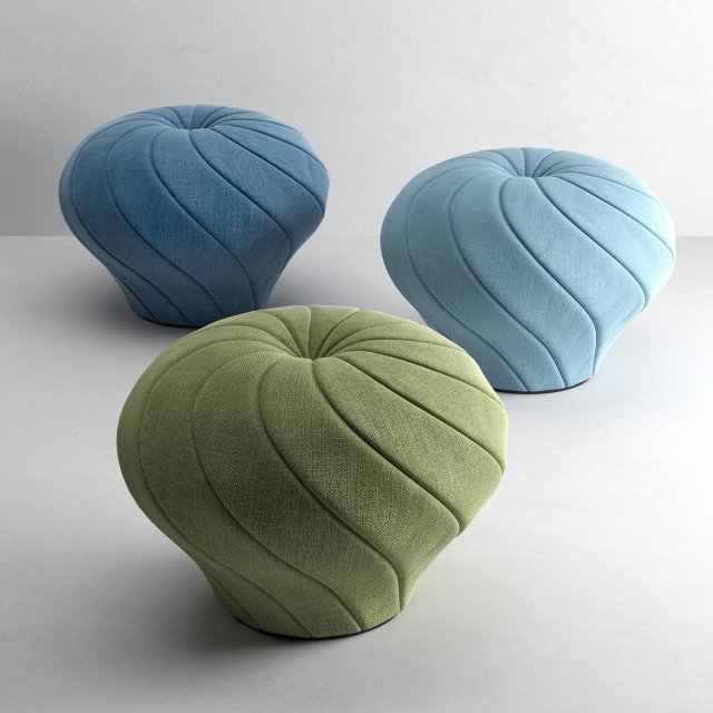 Champignon pouf 3D Model .c4d .max .obj .3ds .fbx .stl .blend 