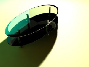 oval glass table Model 3D
