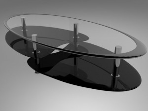 oval glass table 3D Model