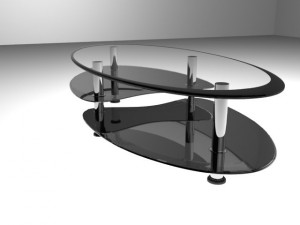 oval glass table 3D Model