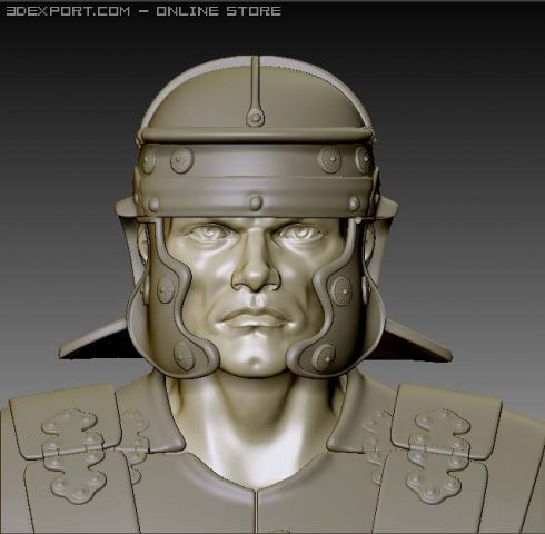 legionary bust 3D Модель .c4d .max .obj .3ds .fbx .stl .blend 