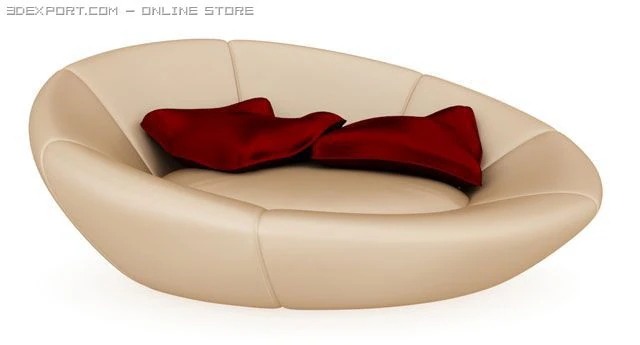 round sofa 3D Model .c4d .max .obj .3ds .fbx .stl .blend 