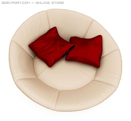 round sofa detailed Modello 3D .c4d .max .obj .3ds .fbx .stl .blend 