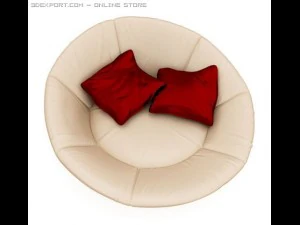 गोल सोफा विस्तृत 3D मॉडल