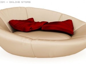 round sofa detailed Modello 3D