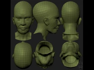 t&ecirc;te du personnage Modèle 3D