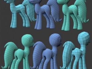 my little pony base mesh 3D Модель