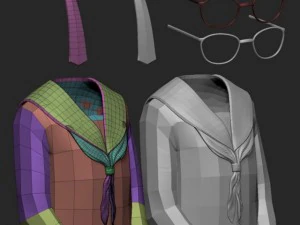 ensemble d'uniformes scolaires Modèle 3D