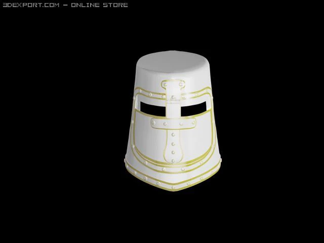 knights templar helmet 3D Model .c4d .max .obj .3ds .fbx .stl .blend 