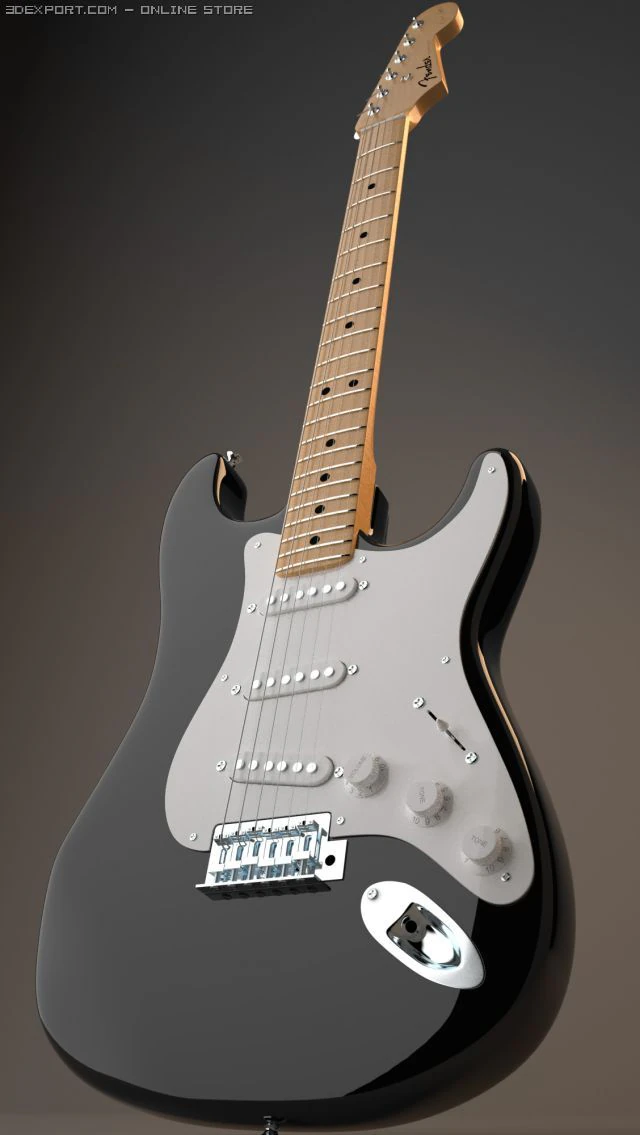 fender stratocaster eric clapton edition 3D Model .c4d .max .obj .3ds .fbx .stl .blend