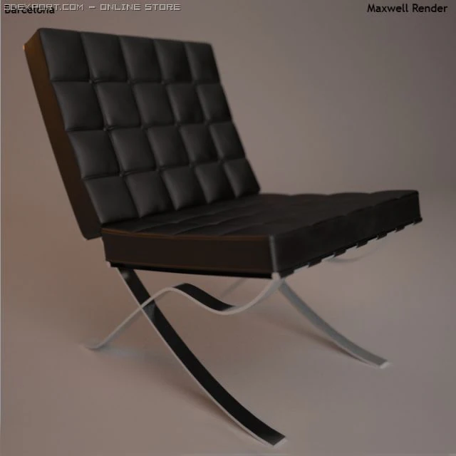 barcelona chair 3D Model .c4d .max .obj .3ds .fbx .stl .blend 