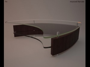 fin coffee table Modello 3D