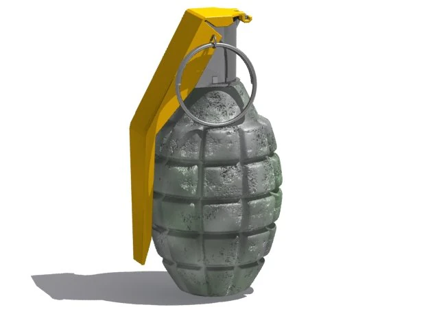 military grenade 3D Model .c4d .max .obj .3ds .fbx .stl .blend 