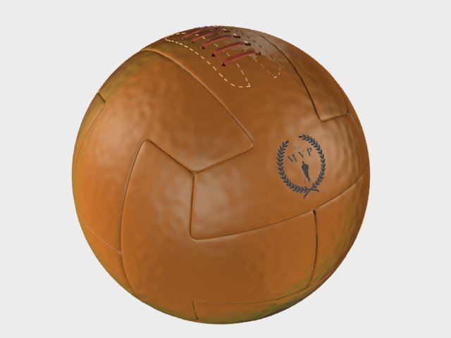 vintage soccerball leather 3D Модель .c4d .max .obj .3ds .fbx .stl .blend