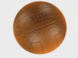 vintage soccerball leather 3D Model