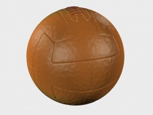 vintage soccerball leather 3D Model