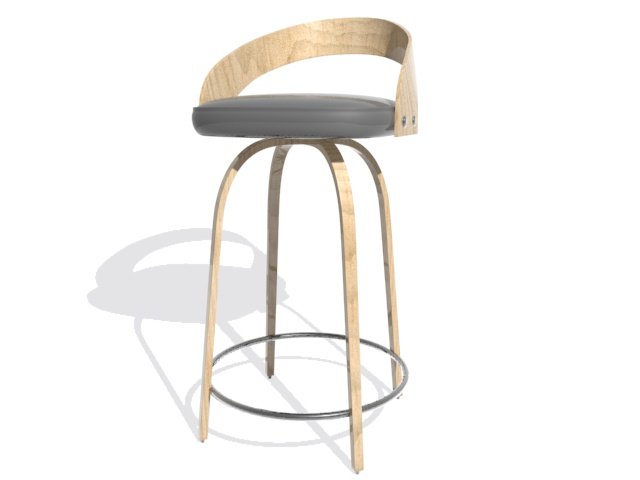 wooden bar chair 3D Модель .c4d .max .obj .3ds .fbx .stl .blend 