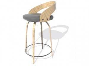 wooden bar chair 3D Модель