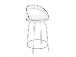 wooden bar chair 3D Модель