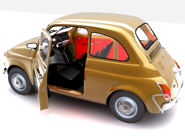 fiat 500 3D 模型 .c4d .max .obj .3ds .fbx .stl .blend