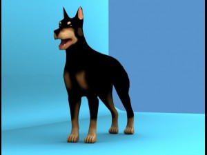 dobermann dog 3D 모델