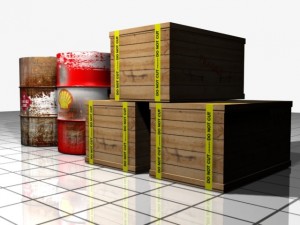 barrel and box shipping Model 3D