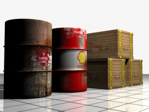 barrel and box shipping Model 3D