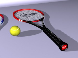 tennis racket and ball Modelo 3D