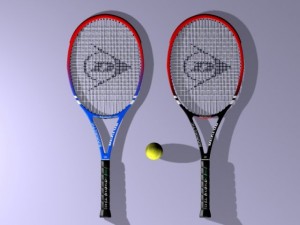 tennis racket and ball Modelo 3D