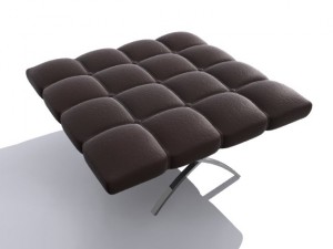 3d leather stool Model 3D