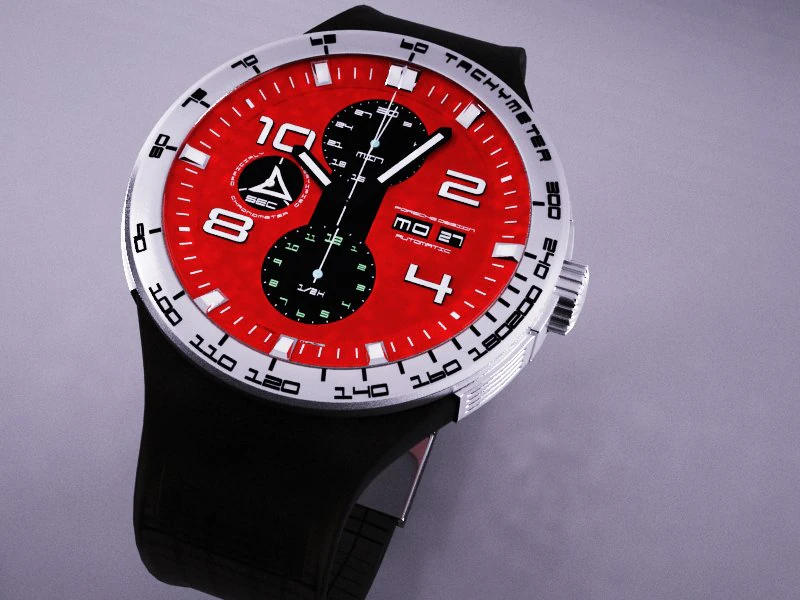 porsche design watch 3D Model .c4d .max .obj .3ds .fbx .stl .blend
