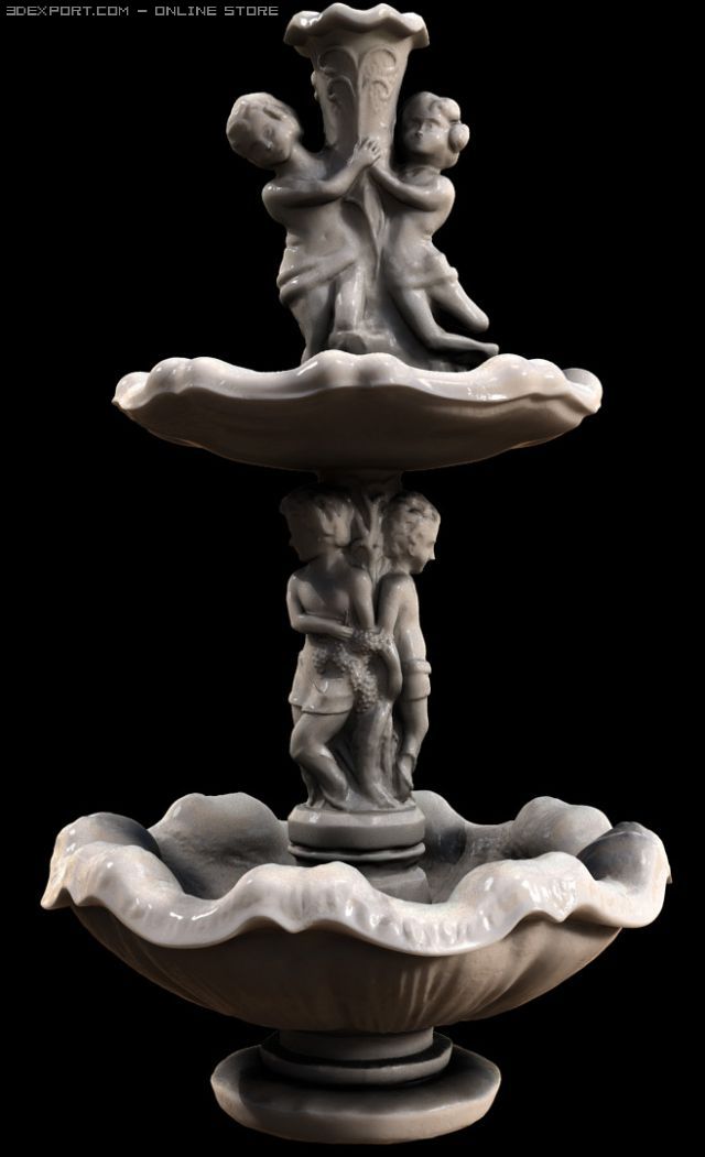 roman fountain 3D Модель .c4d .max .obj .3ds .fbx .stl .blend 