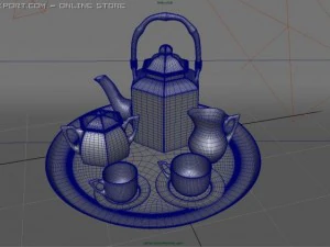 コーヒーと紅茶のセット 3Dモデル