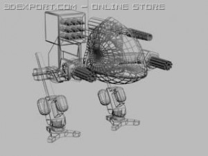 futuristic mechanical warior Modello 3D