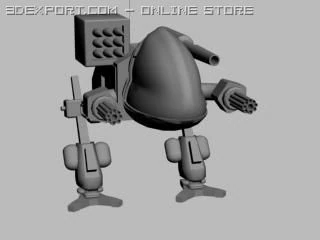 futuristic mechanical warior 3D Model .c4d .max .obj .3ds .fbx .stl .blend 