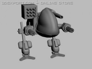 futuristic mechanical warior Modello 3D