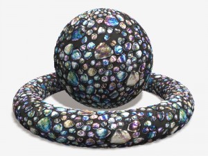 Irridescent Pebble Wall Seamless 3D Model