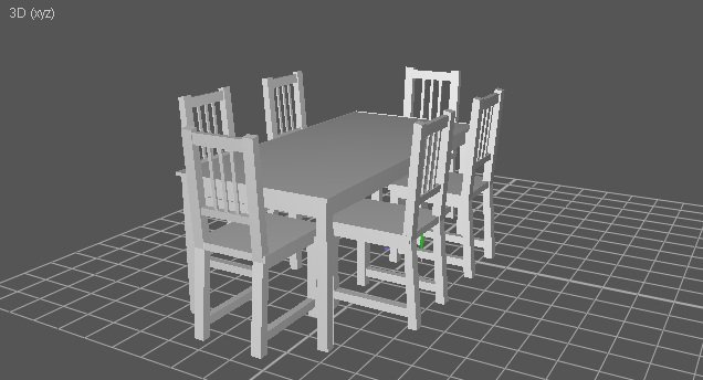 dining table  chairs 3D Model .c4d .max .obj .3ds .fbx .stl .blend 