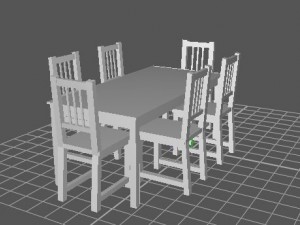 dining table  chairs 3D Model