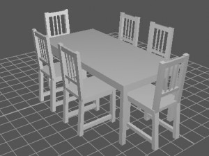 dining table  chairs 3D Model