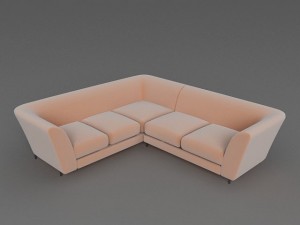 sofa  peach Modèle 3D