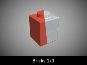 pe&ccedil;as de lego 1x1 Modelo 3D