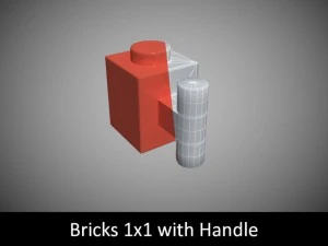 pe&ccedil;as de lego 1x1 Modelo 3D