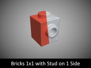 pe&ccedil;as de lego 1x1 Modelo 3D