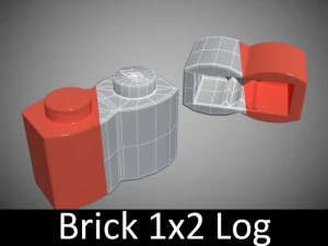 pe&ccedil;as de lego 1x2 Modelo 3D