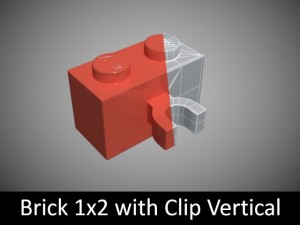 lego bricks 1x2 Modelo 3D