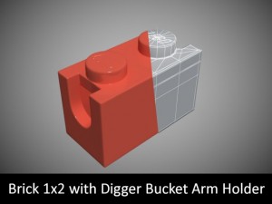 lego bricks 1x2 Modelo 3D
