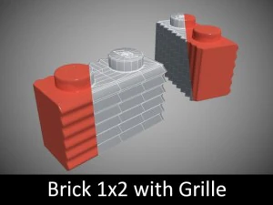 pe&ccedil;as de lego 1x2 Modelo 3D